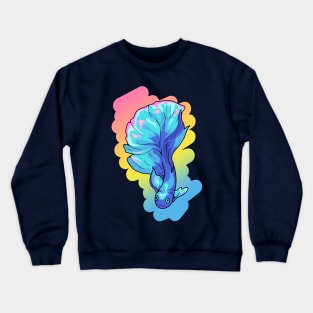 Colorful Fish with back. Blue and pink. Crewneck Sweatshirt